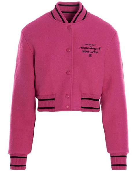 givenchy jacket pink|givenchy varsity jacket women's.